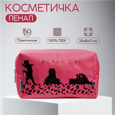 Косметичка «Black Cat» 17х10х5 см, на молнии