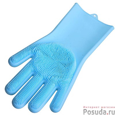 Многофункциональные силиконовые перчатки ГОЛУБОЙ MB арт. SG-29043