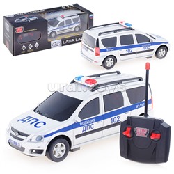 Машина р/у Lada Largus Полиция 18 см, (свет, серебр) в коробке
