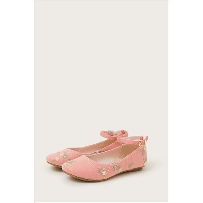 Monsoon Pink Josephine Embroidered Ballerina Flats