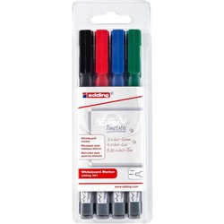 Набор маркеров для досок EDDING 361, 1 мм, 4 цвета в ПВХ конверте
