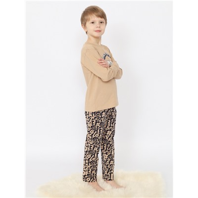 CSKB 50165-31 Пижама для мальчика (футболка, брюки),бежевый