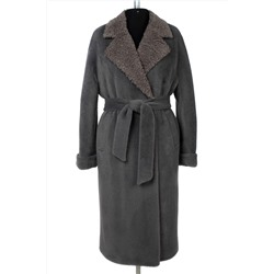 02-3192 Пальто женское утепленное (пояс) Ворса серый