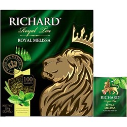 Чай зеленый Ричард Роял Мелиса (Richard Royal Melissa), Майский чай, 100 пак*1,5 г х 8 шт с/я сашет.