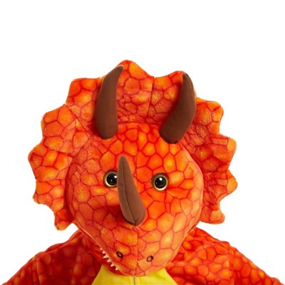 Кигуруми для детей Дракон Трицератопс оранжевый