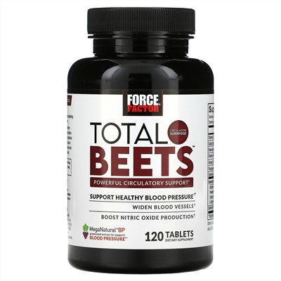 Force Factor, Total Beets, эффективная поддержка кровообращения, 120таблеток