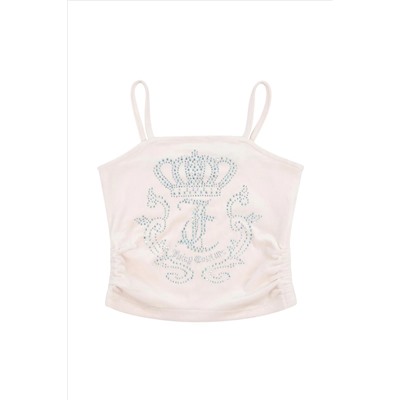 Juicy Couture Girls Diamante Crown Strappy Pink Camisole