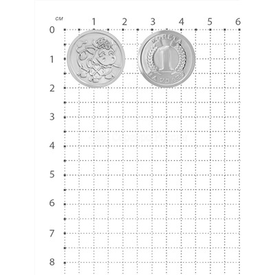 Монета из родированного серебра - На удачу М-05р