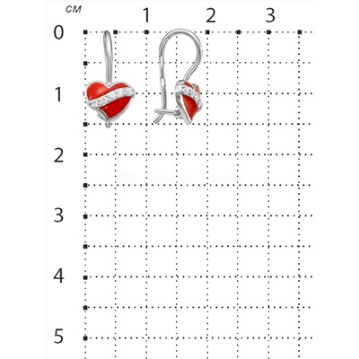 Серьги детские из серебра с эмалью и фианитами родированные 925 пробы 2113063
