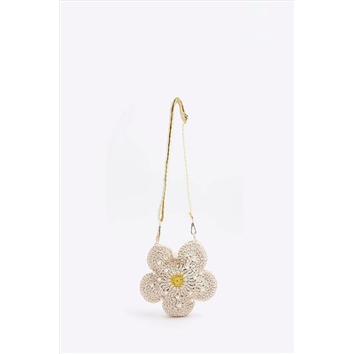 River Island Girls Crochet Flower Cross-Body Bag