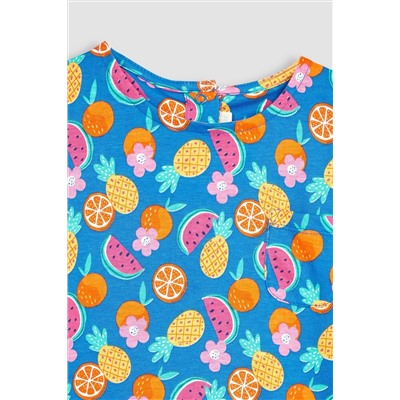 JoJo Maman Bébé Summer Fruits Drop Shoulder T-Shirt