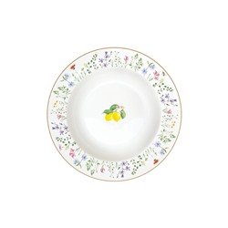 Тарелка суповая Цветы и лимоны, 21,5 см, 62843