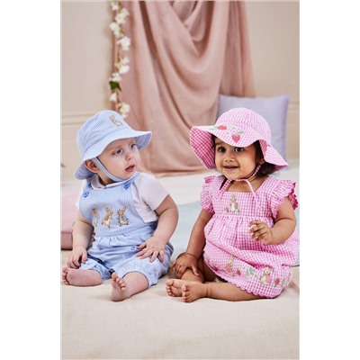 JoJo Maman Bébé Peter Rabbit Embroidered Summer Dress And Hat Set 2-Piece