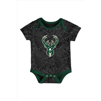 Fanatics Green NBA Milwaukee Bucks Slam Dunk 3pc Bodysuit