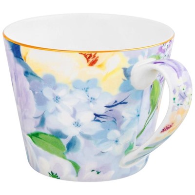 Кружка 450 мл 12,8*10,3*8,5 см "Акварель" голубая NEW BONE CHINA