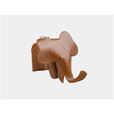 Охровый кожаный брелок из натуральной кожи «Брелок «Слон» Охра»