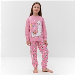 Пижама для девочки, цвет розовый, рост 98 см