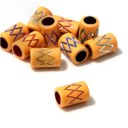 Бусина «Орнамент» зигзаги, 1,1×0,7×0,7 см, набор 10 шт., цвет оранжево-коричневый