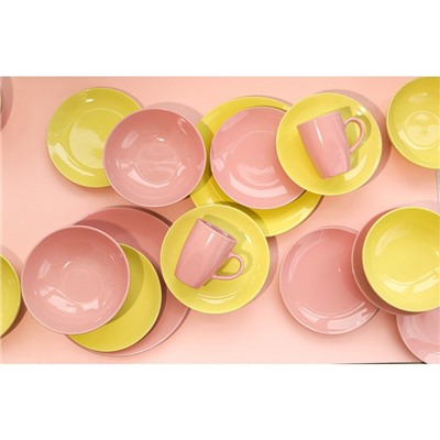 Тарелка керамическая обеденная Доляна «Пастель», d=27 см, цвет розовый
