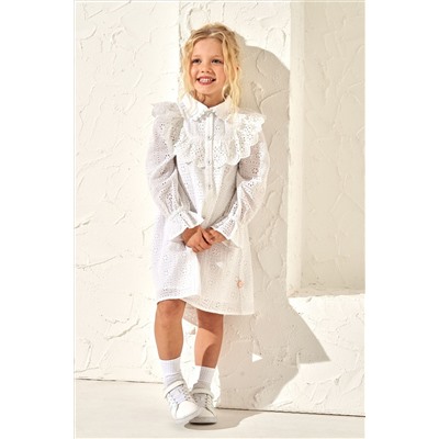 Angel & Rocket Amelie Broderie White Shirt Dress