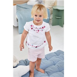 JoJo Maman Bébé Strawberry Embroidered Jersey Pyjamas