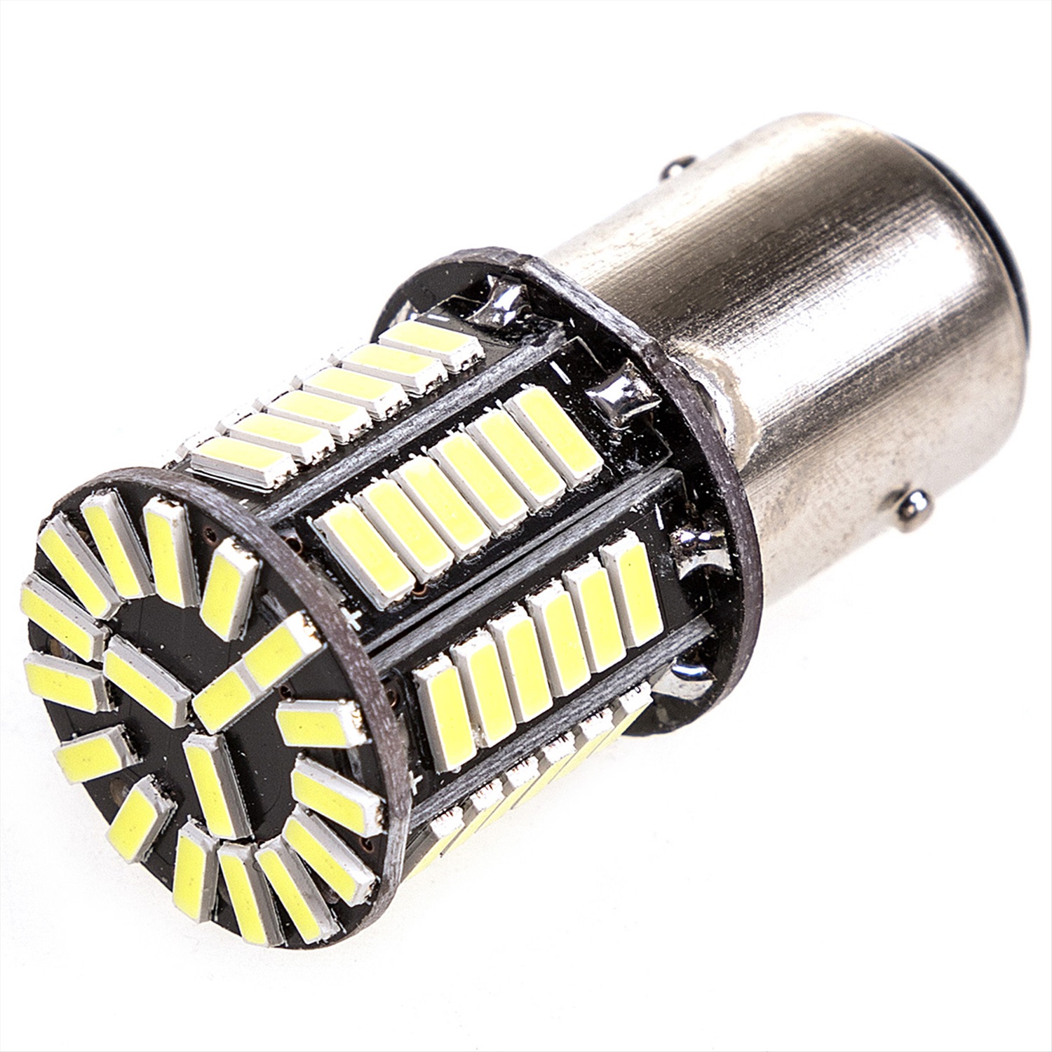 Автолампа диод S25 (P21/5W) 12V 66 SMD диодов BAY15d 2-конт Белая SKYWAY  Противотуманная, стопы, задний ход, повоторы купить, отзывы, фото, доставка  -