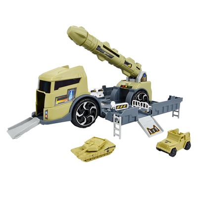 Handers Игровой набор "Трейлер-мегабаза: военная  машина" (39 см, трансформ., 2 машинки)