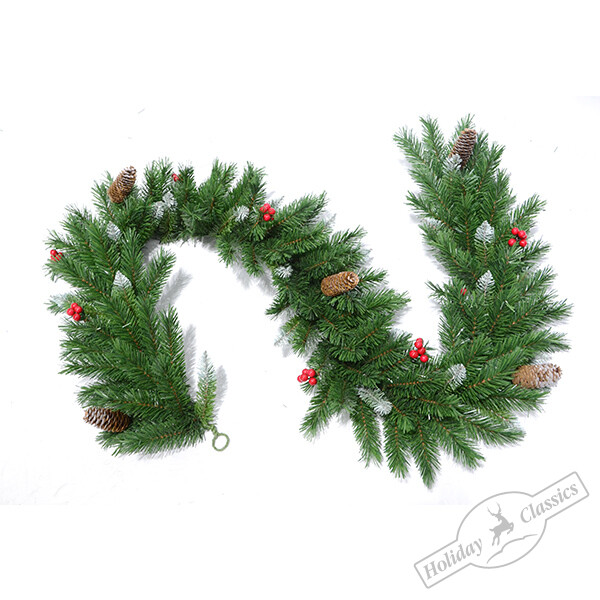 Гирлянда из искусственной хвои Frosted Colonial Garland 274 см 70 led