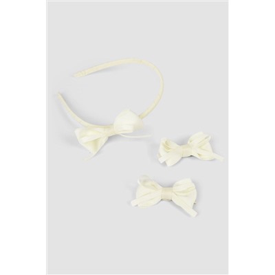 JoJo Maman Bébé Bow Hairband & Clips Set