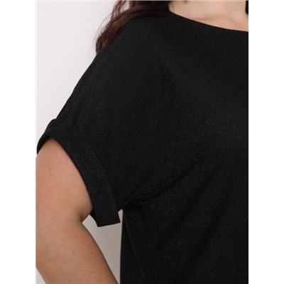 Чёрная трикотажная блузка с короткими рукавами
