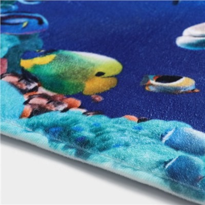 Набор ковриков для ванны и туалета Доляна «Морской мир», 2 шт: 40×50, 50×80 см
