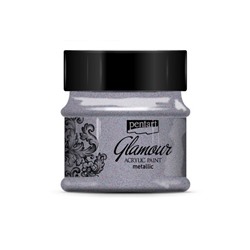 Pentart Акриловая краска металлик Glamour, 50 мл, серебро тёмное