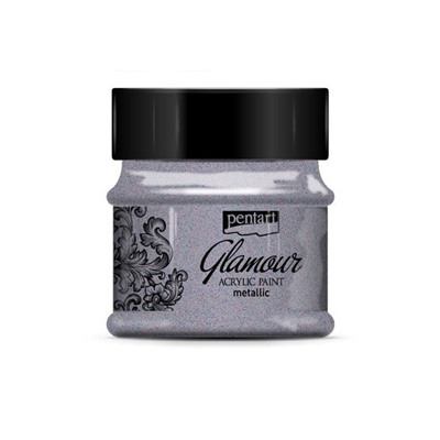 Pentart Акриловая краска металлик Glamour, 50 мл, серебро тёмное