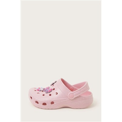 Monsoon Pink Glitter Butterfly Clogs