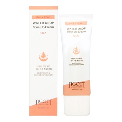 JIGOTT Daily Real Cica Water Drop Tone Up Cream Увлажняющий и выравнивающий тон крем для лица с экстрактом центеллы азиатской 50мл