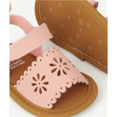 CHAUSSONS STYLE SANDALES BÉBÉ FILLE ROSE