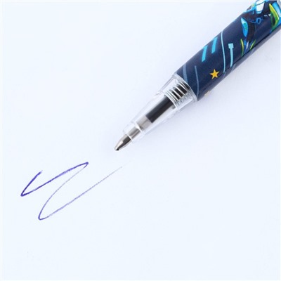 Ручка шариковая синяя паста мини автоматическая «Робот»