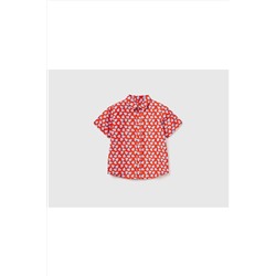 Красная рубашка из поплина с фруктовым узором для мальчика, желтая 223P5JFLGQ010