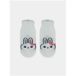 Носки детские белые с рисунком в виде зайца