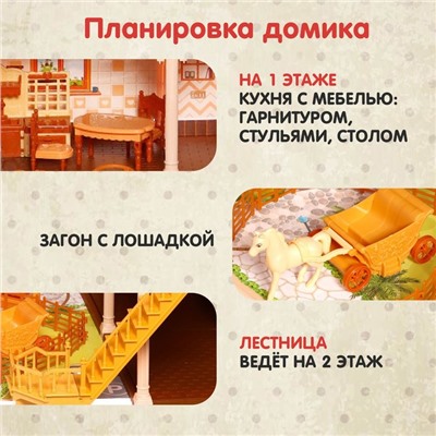 Дом для кукол «Мой милый дом», с куклами 2 шт., 388 деталей, с аксессуарами