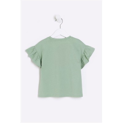 River Island Girls Satin Heart Lovely T-Shirt