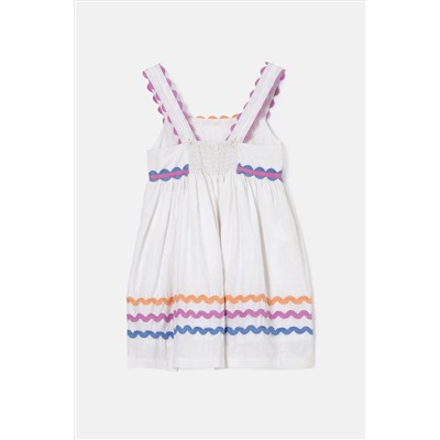 Angel & Rocket Connie White Print Rik Rak Sundress