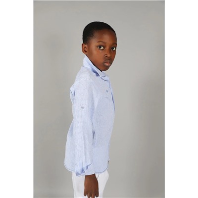 Синяя рубашка с длинным рукавом для мальчика 06–16 лет UDKB.NNC.123120.M