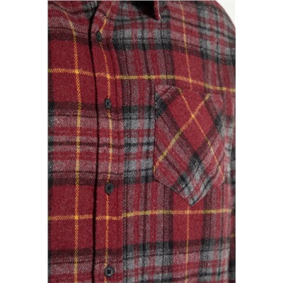 Бордово-красная мужская рубашка в клетку обычного кроя Lumberjack TMNAW22GO0064