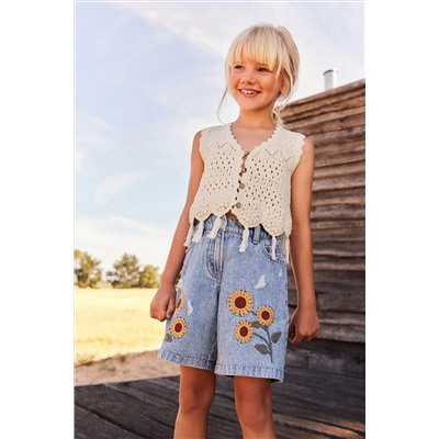 Ecru Knitted Tassle Waistcoat (3-16yrs)