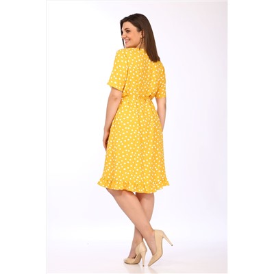 Платье LADY SECRET 3698 желтый+горошек