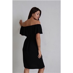10485 Платье с открытыми плечами чёрное (остаток: 42)