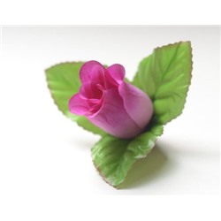 Искусственные цветы, Голова бутона розы с листом (d-40mm) для ветки, венка