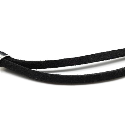 Шнурок для кулонов замшевый 2 нити черный, 2,5мм, 62см