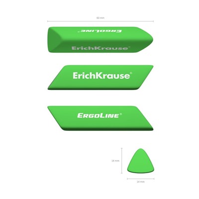 Ластик ErichKrause ErgoLine Prism, мягкий, гипоаллергенный, МИКС